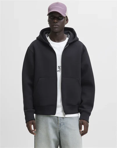 Jack & Jones - JCOCover Scuba Sweat Zip Hoodie - Black